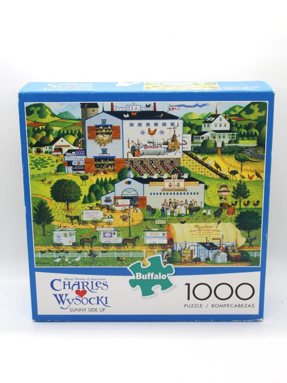Charles Wysocki "Sunny Side Up" 1000 Piece Jigsaw Puzzle Complete W Poster  Box
